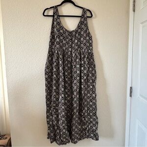 PIKAKE Floral Vacation Print Casual Front Button Sleeveless Dress Women One Size